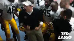 Ted Lasso dancing in locker room