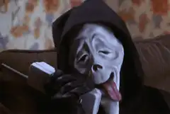 Grim Reaper Dog on Phone