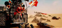 Immortan Joe plays guitar on war rig