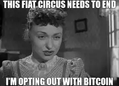 Woman Opting Out With Bitcoin
