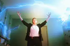 Woman channeling lightning