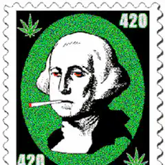 George Washington smoking a joint stamp
