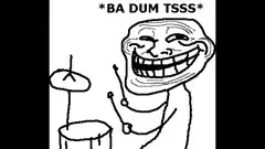 Trollface playing drums