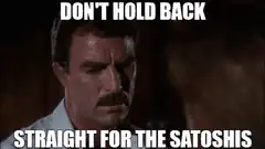 Don't Hold Back Straight for the Satoshis