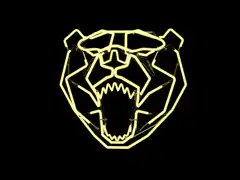 rotating neon bear head