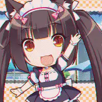 anime girl maid waving