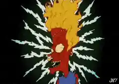 Bart Simpson exploding with energy