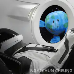 Astronaut watching Earth fly by