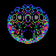Pixel art face morphing animation