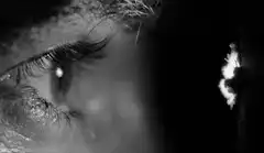 Close up of eye with reflection