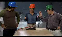 Three construction workers power strip explosion