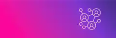 Network icon animation on gradient background