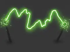 Neon wands drawing squiggles