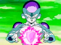 Frieza charging pink energy blast