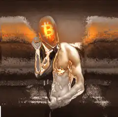 Bitcoin lightbulb man flexing
