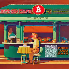 Bitcoin Cafe Guy Watching Price Rise