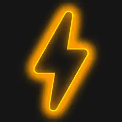 Glowing yellow lightning bolt