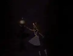 Alice turns on a lamp