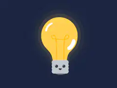 Cute lightbulb turns on and off
