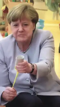 Angela Merkel with slime