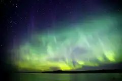Aurora Borealis over water