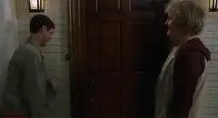 Man frantically ringing doorbell