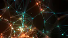 glowing network nodes
