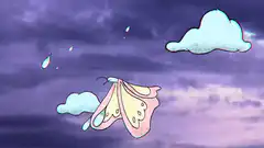 Butterfly flying in the rain