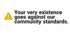 Your existence goes against community standards