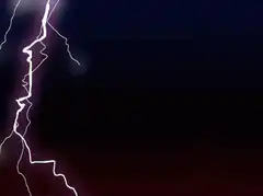 Animated lightning bolts flashing