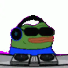 DJ Pepe Frog with flashing lights