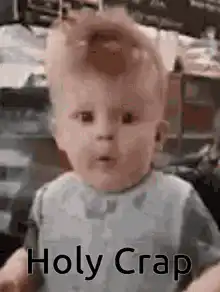 Baby looks around in shock