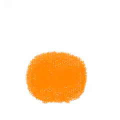 Orange fuzzy blob with blinking eyes