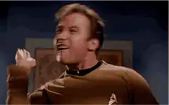 William Shatner laughing hysterically
