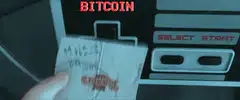 Hand playing Bitcoin NES game