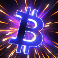 Neon Bitcoin Logo Explosion
