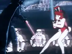 Darth Vader vs Bunny Girl Lightsaber Fight