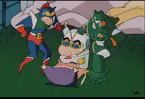Cowboy Bebop characters reacting to a pig
