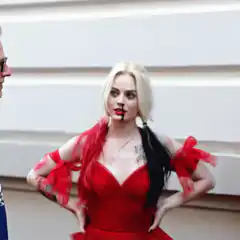 Margot Robbie as Harley Quinn smiling