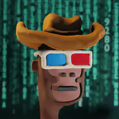Claymation cowboy with 3D glasses
