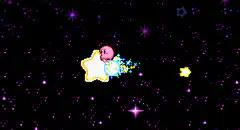 Kirby inhaling stars in space