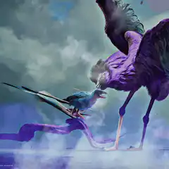 Purple bird and blue bird illustration
