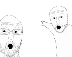 Two bald men with beards looking shocked