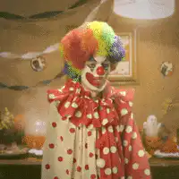 Scary clown at a party