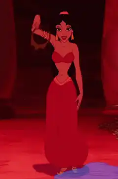 Jasmine dancing in red outfit