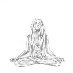sketch of woman meditating