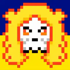 Pixel Art Ghost with Yellow Hair