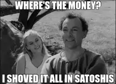 Where's the money I shoved it all in satoshis
