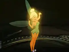 Tinker Bell glowing and dancing
