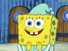 SpongeBob excited in pajamas